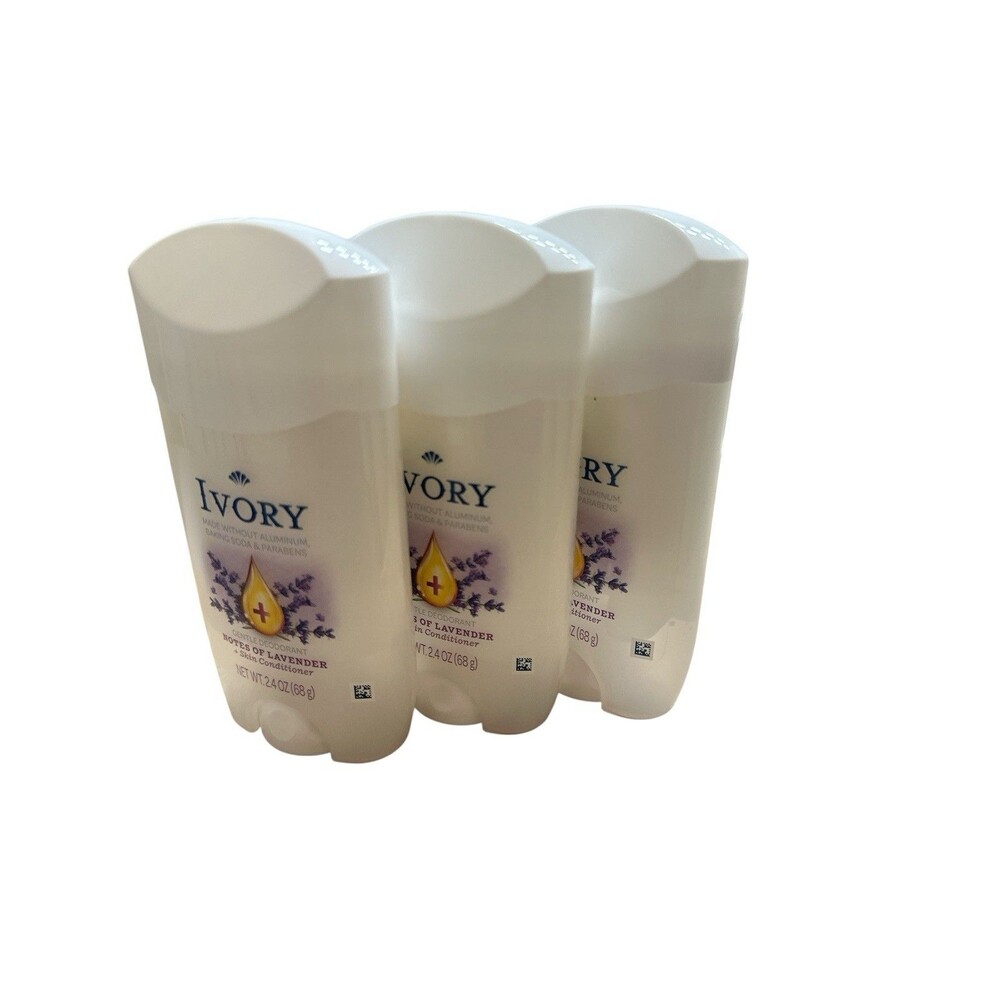 3 Pack Ivory Gentle 24hr Deodorant Notes of Lavender  2.4oz Full Size